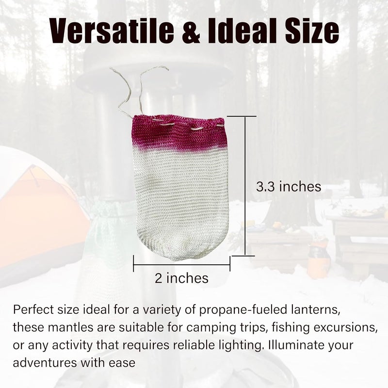 hom&us Propane Lantern Mantles, 10 Pack, String Tie for Outdoor Camping Lanterns, Easy Install - Image 3